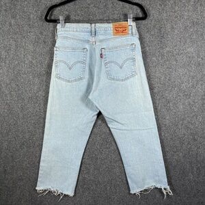 Levis Premium Wedgie Jeans Light Wash Cut Inseam Womens Size 27x20 #1798